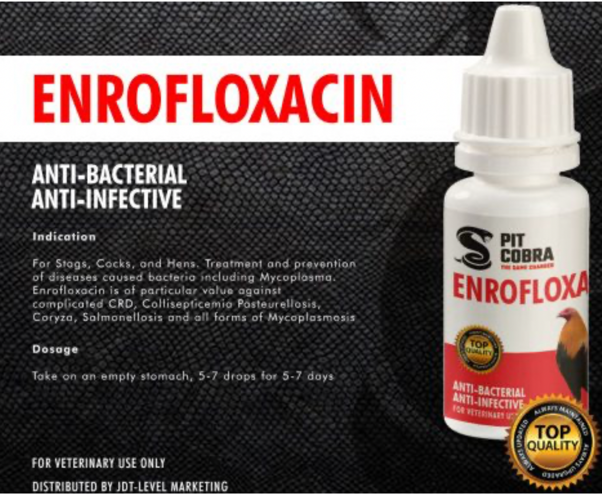 Pit Cobra Enrofloxacin 15ml - Anti-Bacterial Anti-Infective for Pigeons poultry