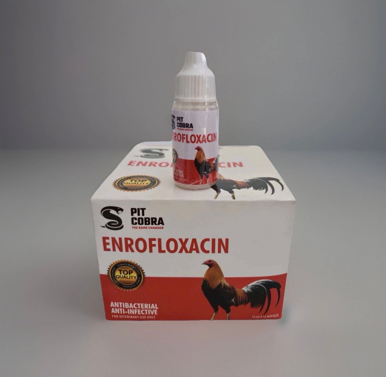 Pit Cobra Enrofloxacin 15ml - Anti-Bacterial Anti-Infective for Pigeons poultry